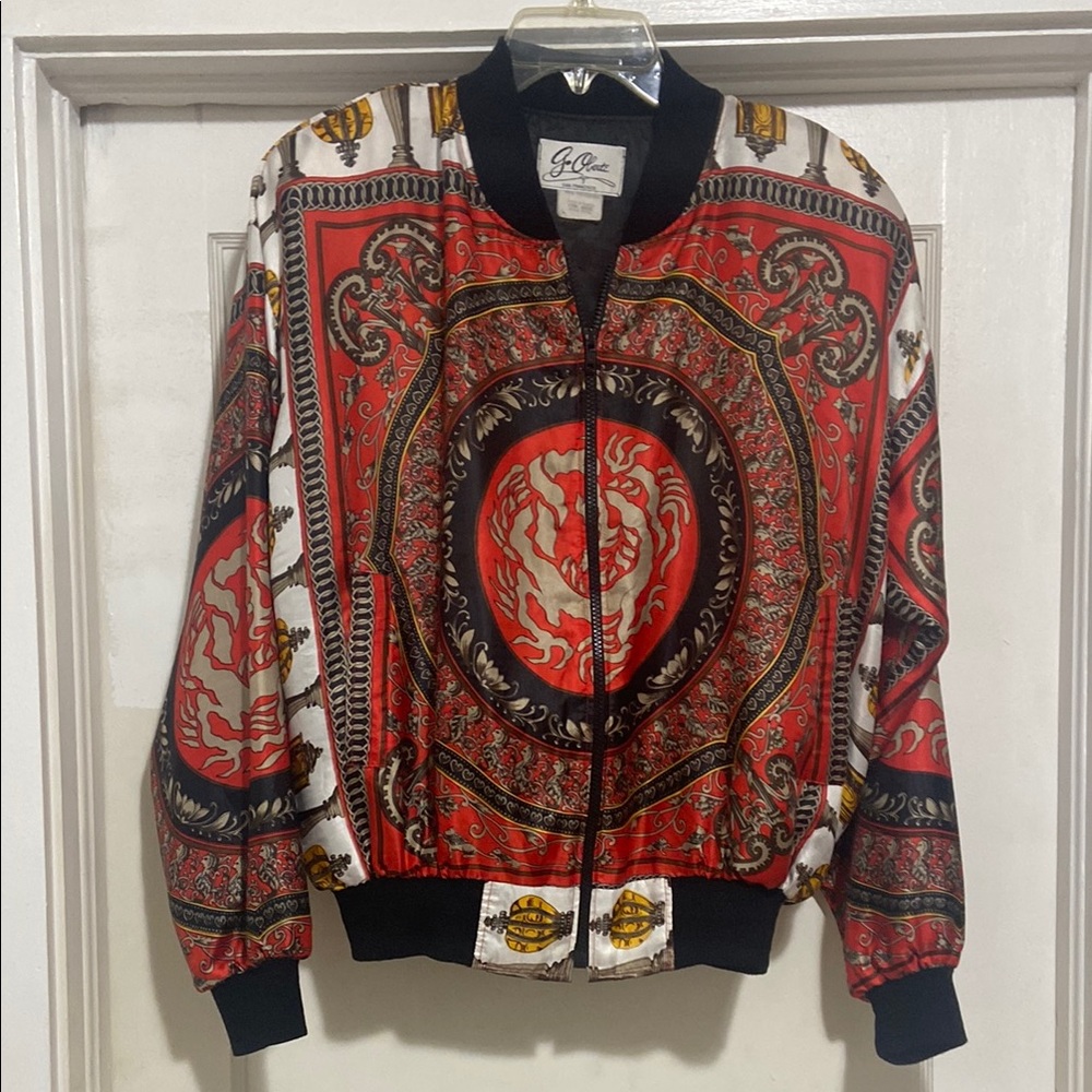 Glam Red and Black Patterned Jacket